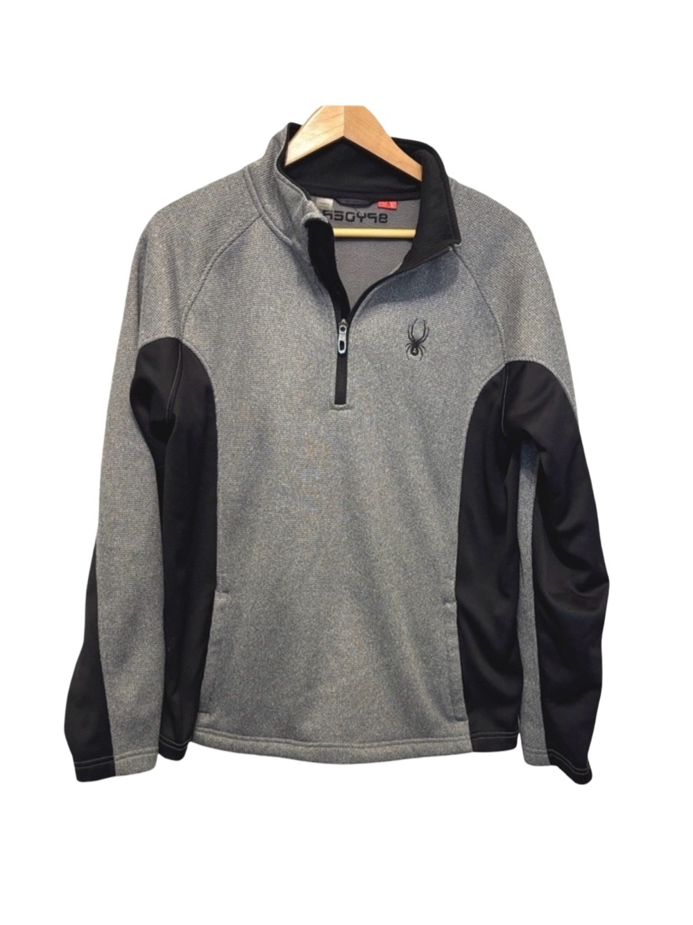 Spyder Gray and Black Performance Jacket with High Collar